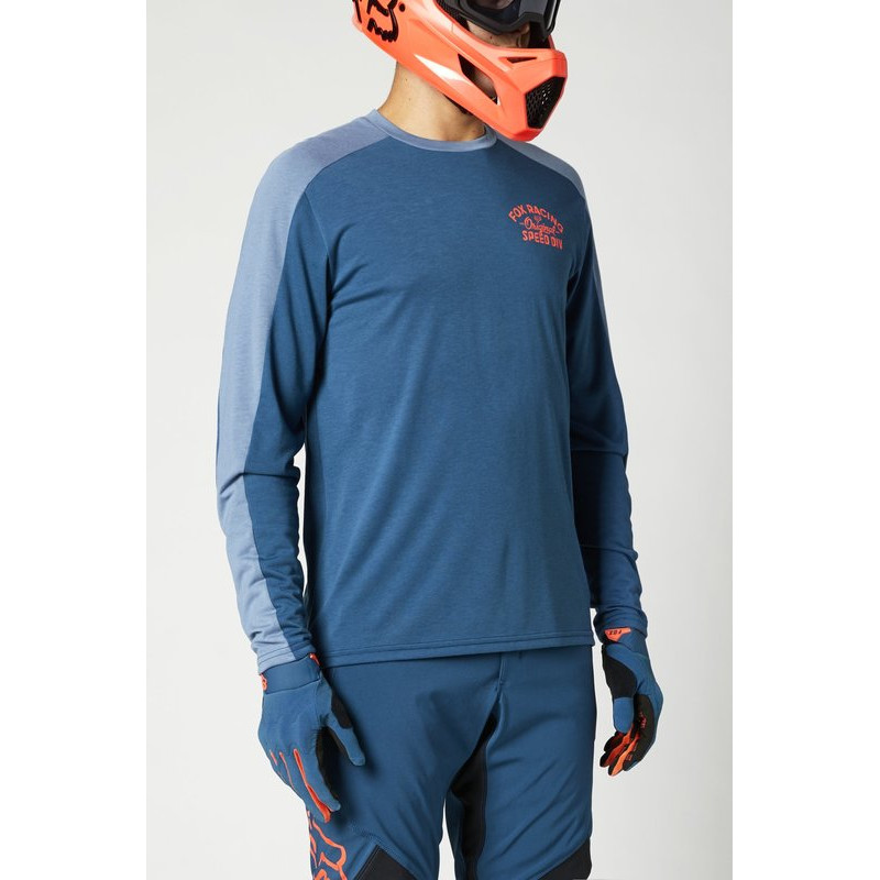 KOSZULKA ROWEROWA FOX Z DŁUGIM RĘKAWEM RANGER DR DARK INDIGO  ENDURO CROSS