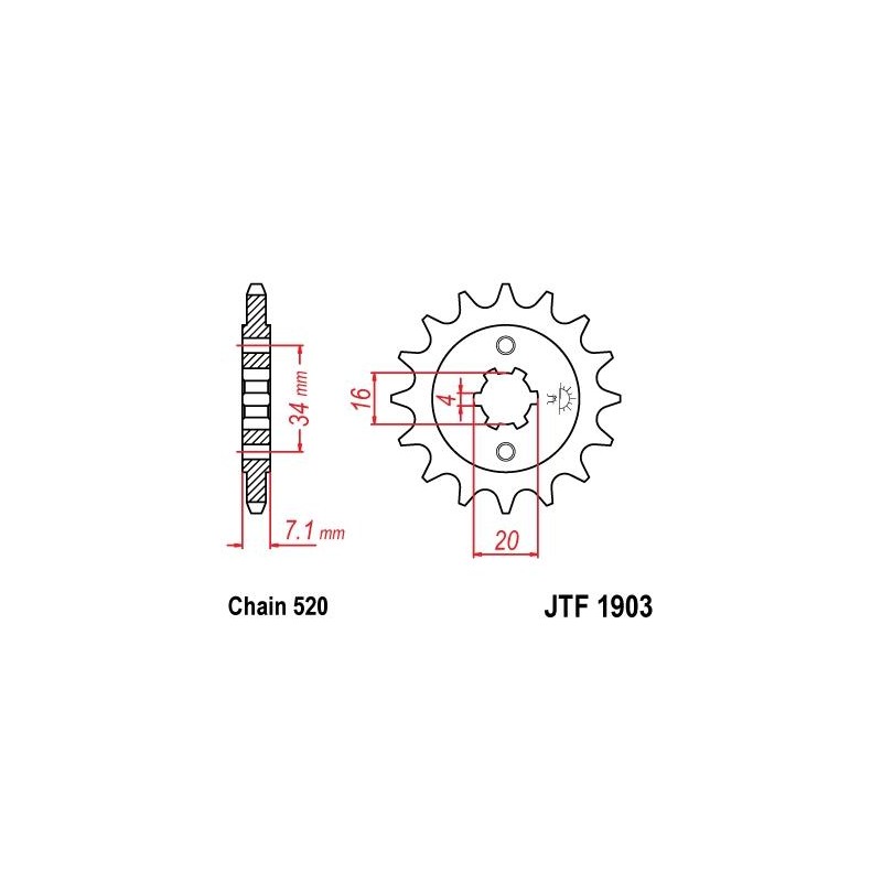 ZEBATKA NAPĘDOWA JT JTF1903.