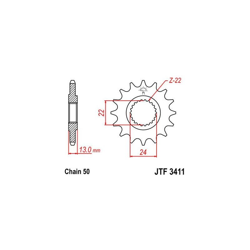 ZEBATKA NAPĘDOWA JT JTF3411.