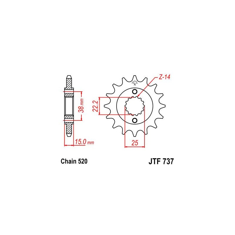 ZEBATKA NAPĘDOWA JT JTF737.