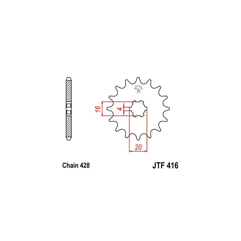 ZEBATKA NAPĘDOWA JT JTF416.