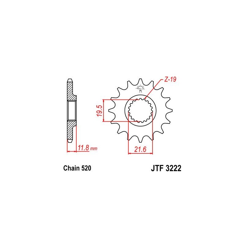 ZEBATKA NAPĘDOWA JT JTF3222.