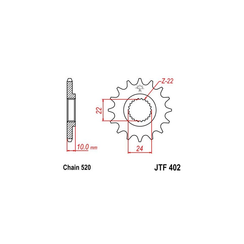 ZEBATKA NAPĘDOWA JT JTF402.