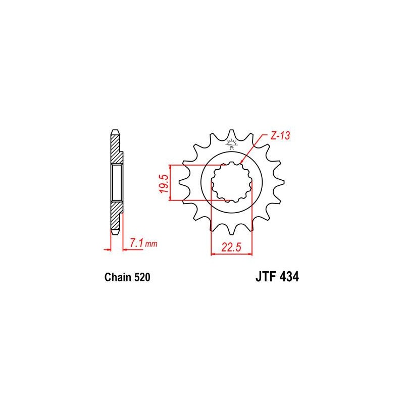 ZEBATKA NAPĘDOWA JT JTF434.