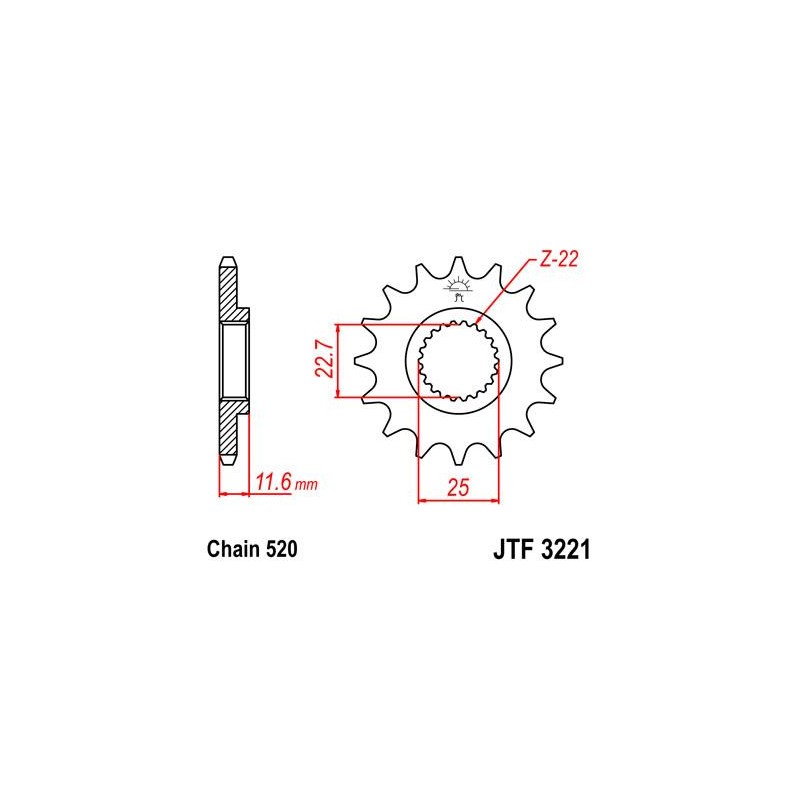 ZEBATKA NAPĘDOWA JT JTF3221.