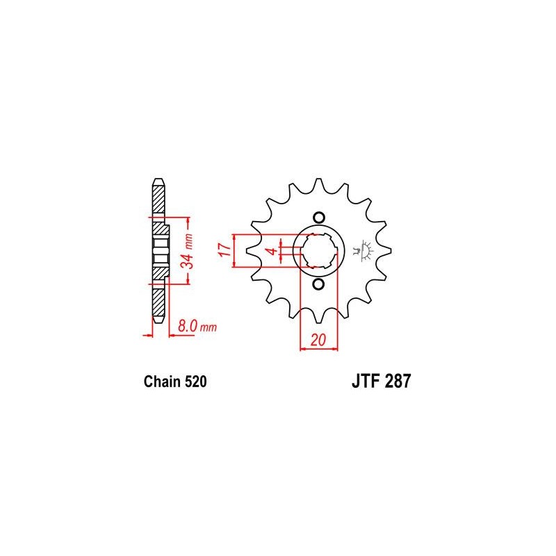 ZEBATKA NAPĘDOWA JT JTF287.