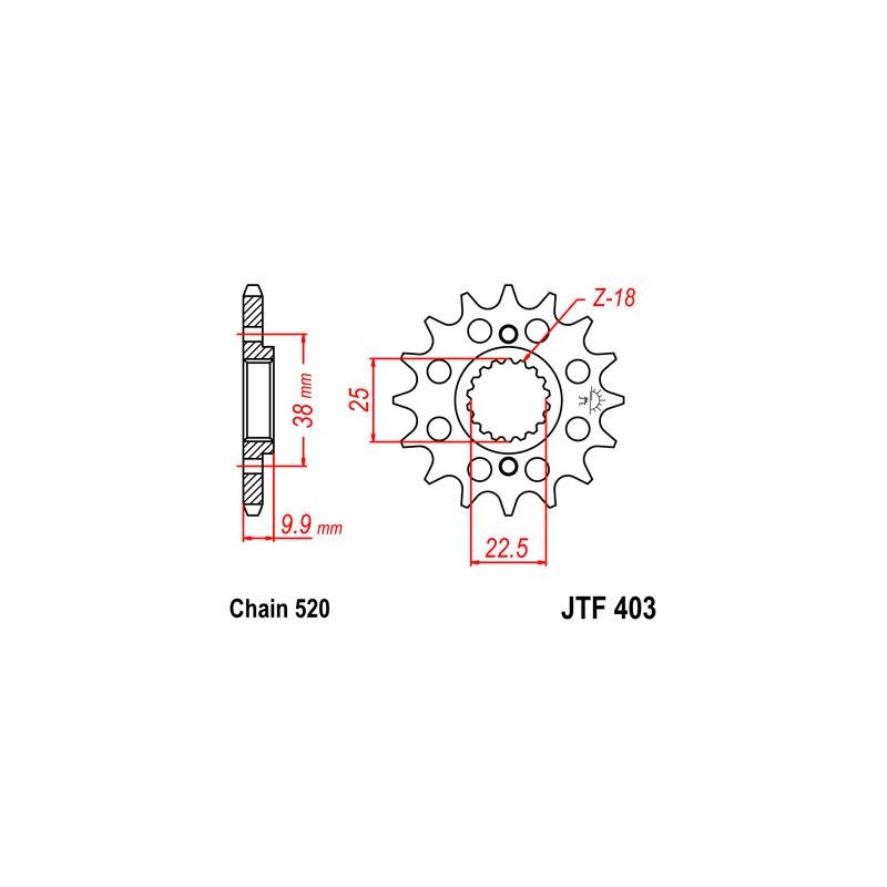 ZEBATKA NAPĘDOWA JT JTF403.