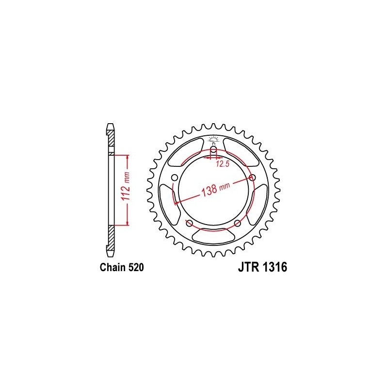 ZEBATKA NAPĘDZANA JT JTR1316.41 (ZASĘPUJE JTR1303.41)