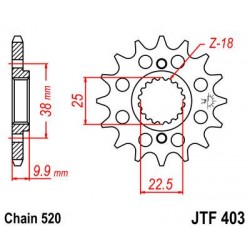 ZEBATKA NAPĘDOWA JT JTF403.