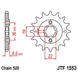 ZEBATKA NAPĘDOWA JT JTF1553.