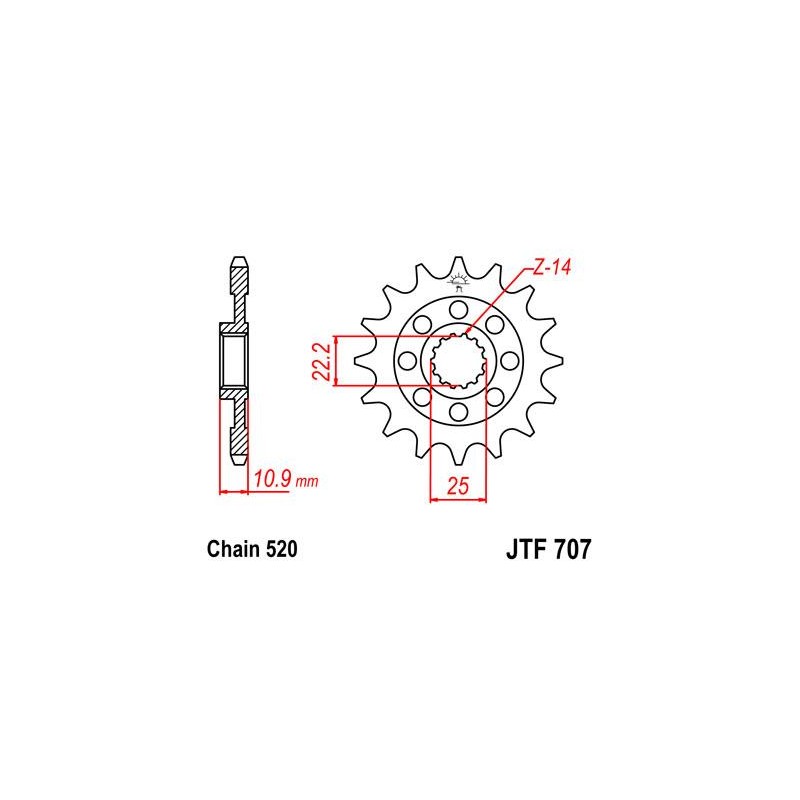 ZEBATKA NAPĘDOWA JT JTF707.
