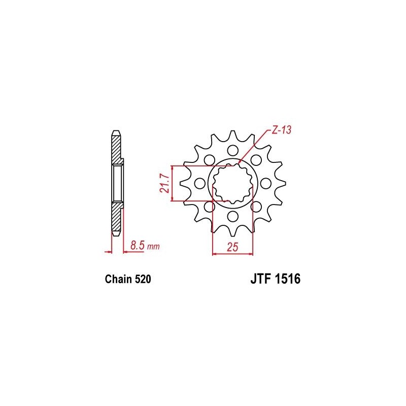 ZEBATKA NAPĘDOWA JT JTF1516.