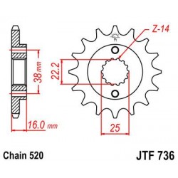 ZEBATKA NAPĘDOWA JT JTF736.