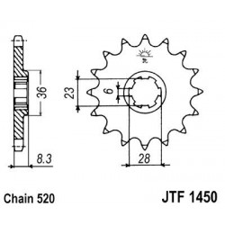 ZEBATKA NAPĘDOWA JT JTF1450.