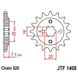 ZEBATKA NAPĘDOWA JT JTF1408.
