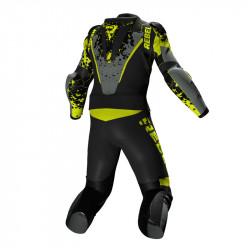 KURTKA SKÓRZANA REBELHORN REBEL COSMIC BLACK/DARK GREY/FLO YELLOW 