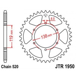 ZEBATKA NAPĘDZANA JT JTR1950.