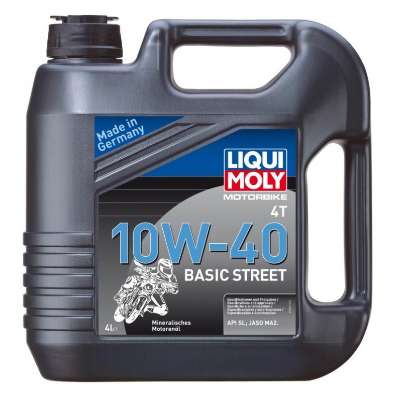 LIQUI MOLY Olej silnikowy mineralny do motocykli 10W40 Basic Street 4 litry LIQUI MOLY Olej silnikowy mineralny do motocykli 10W40 Basic Street 4 litry
