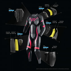 SPODNIE SKÓRZANE REBELHORN REBEL LADY BLACK/PINK 