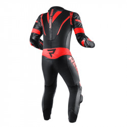 KOMBINEZON SKÓRZANY REBELHORN REBEL BLACK/FLO RED 