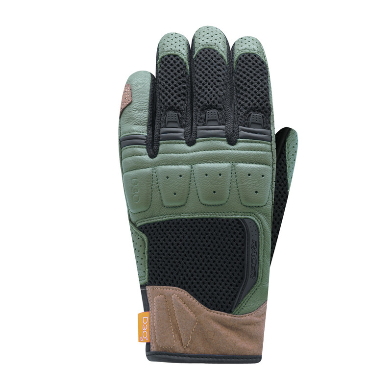 RĘKAWICE SKÓRZANO-TEKSTYLNE RACER RONIN BLACK/GREEN 