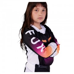 BLUZA FOX JUNIOR 180 FLORA BLACK  ENDURO CROSS
