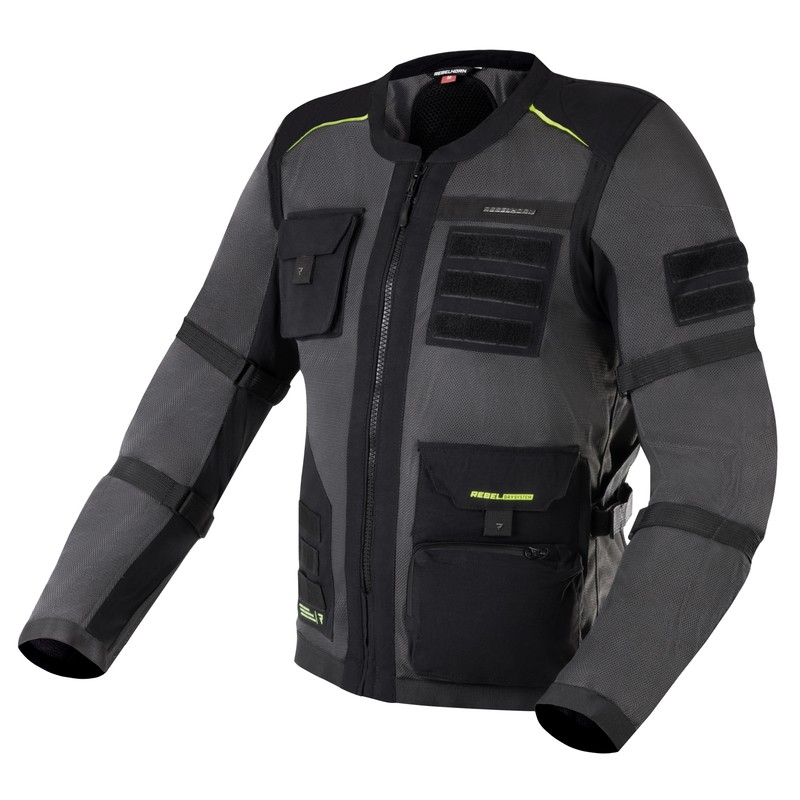 KURTKA TEKSTYLNA REBELHORN BRUTALE DARK GREY/BLACK/FLO YELLOW KURTKA TEKSTYLNA REBELHORN BRUTALE DARK GREY/BLACK/FLO YELLOW