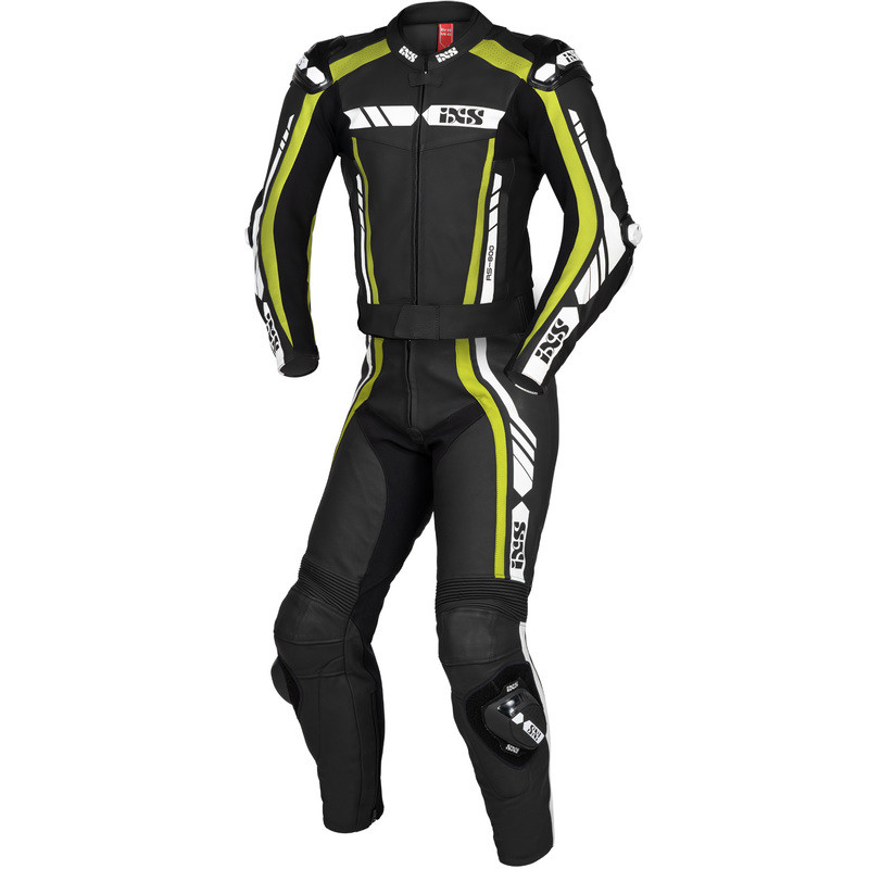 KOMBINEZON SKÓRZANY 2 CZ. IXS RS-800 BLACK/YELLOW/WHITE 