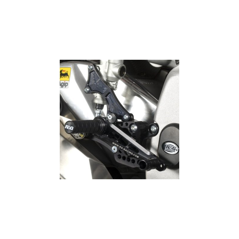 PODNÓŻKI REGULOWANE, APRILIA RSV-4 2009-, ZESTAW, BLACK