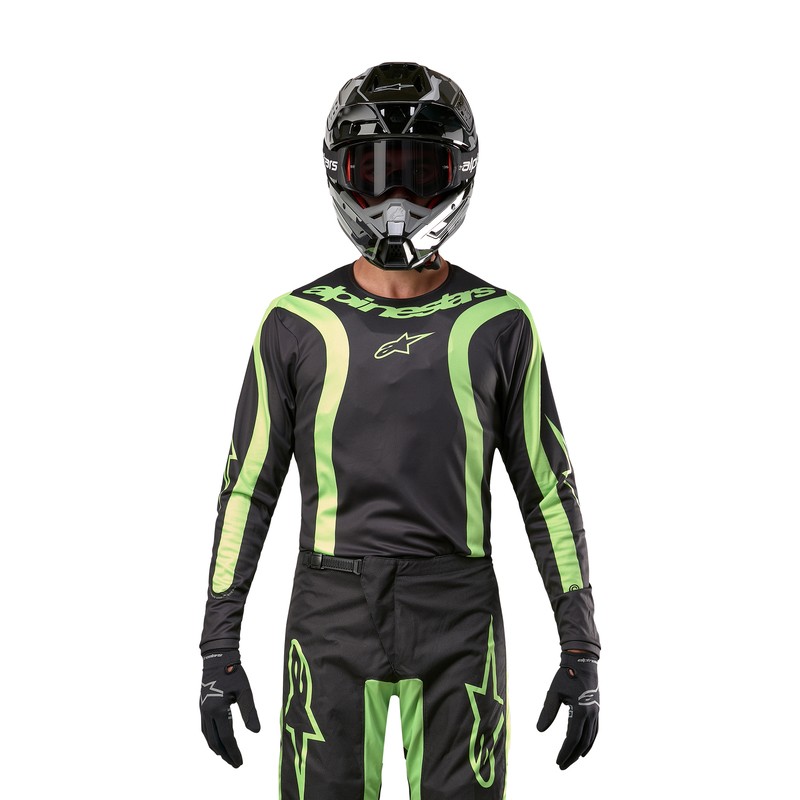 BLUZA MOTOCYKLOWA ALPINESTARS FLUID LURV BLACK YELLOW FLUO 