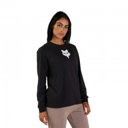 KOSZULKA Z DŁUGIM RĘKAWEM FOX LADY FOX HEAD BLACK  ENDURO CROSS