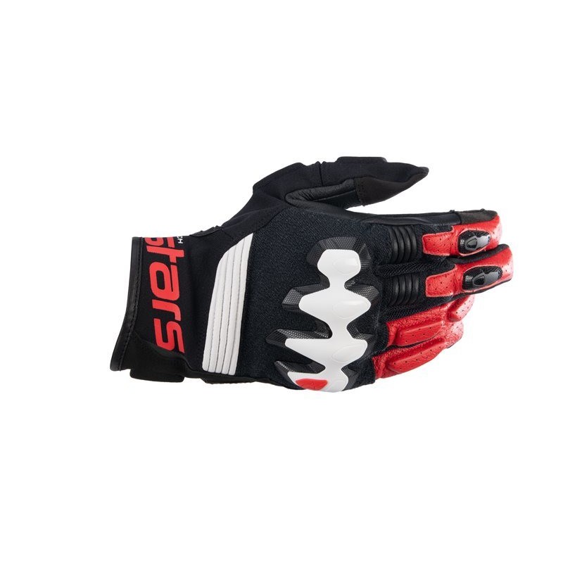 RĘKAWICE SKÓRZANE ALPINESTARS HALO BLACK WHITE BRIGHT RED 
