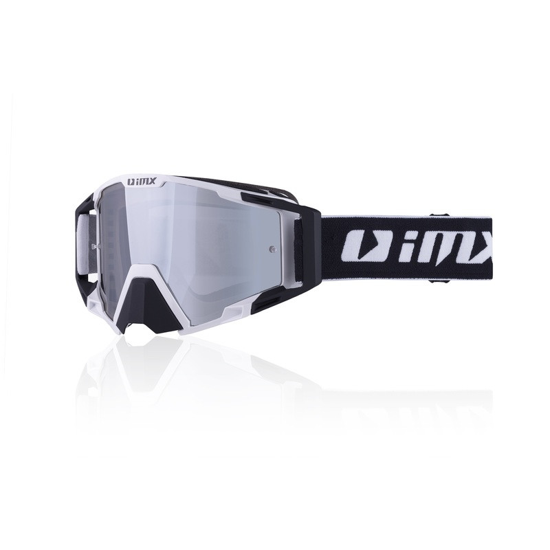 GOGLE IMX SAND WHITE/BLACK MATT - SZYBA SILVER IRIDIUM + CLEAR (2 SZYBY W ZESTAWIE) ENDURO CROSS