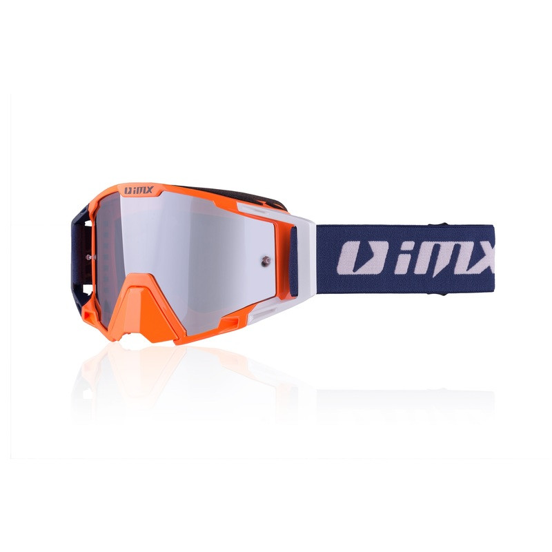 GOGLE IMX SAND ORANGE/WHITE/BLUE - SZYBA SILVER IRIDIUM + CLEAR (2 SZYBY W ZESTAWIE) ENDURO CROSS