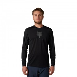 KOSZULKA ROWEROWA Z DŁUGIM RĘKAWEM FOX RANGER TRU DRI BLACK  ENDURO CROSS