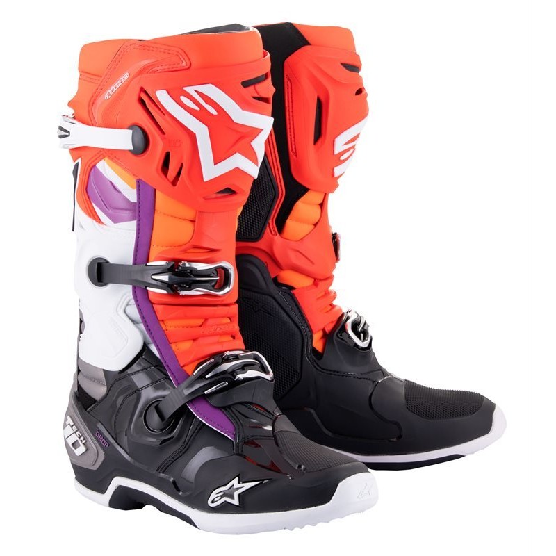 BUTY ALPINESTARS TECH 10 BLACK/FLUO RED/FLUO ORANGE/WHITE 