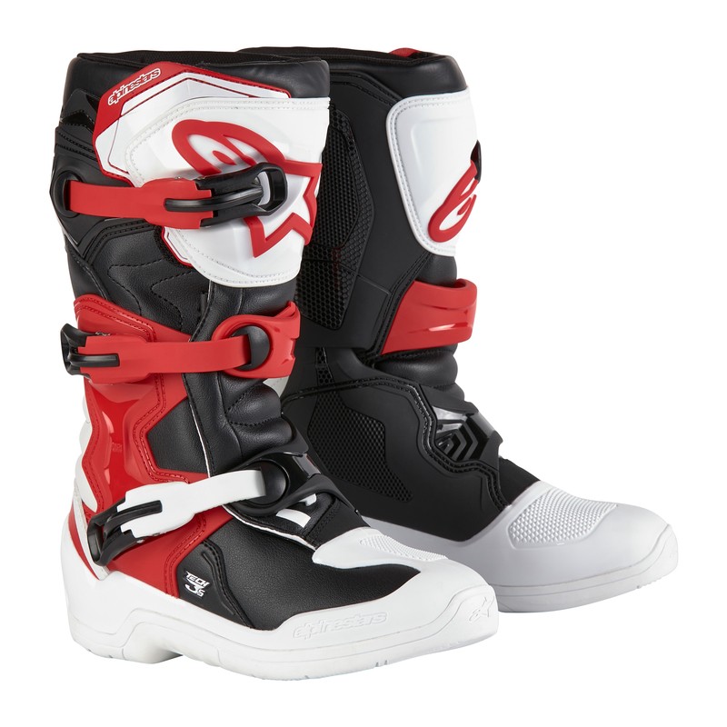 BUTY ALPINESTARS TECH 3S JUNIOR WHITE BLACK BRIGHT RED 