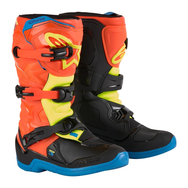 BUTY ALPINESTARS TECH 3S JUNIOR ORANGE FLUO ENAMEL BLUE YEL FL 
