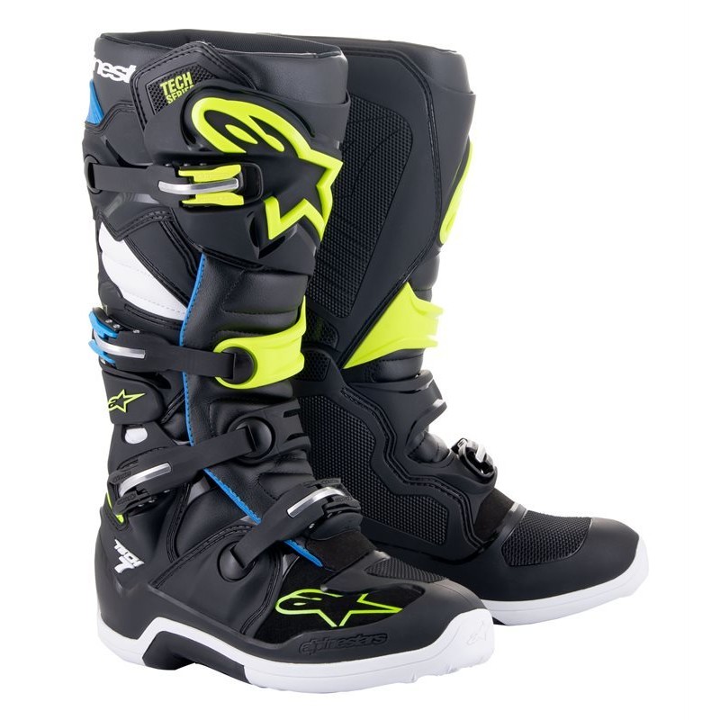 BUTY ALPINESTARS TECH 7 BLACK/ENAMEL BLUE/FLUO YELLOW 