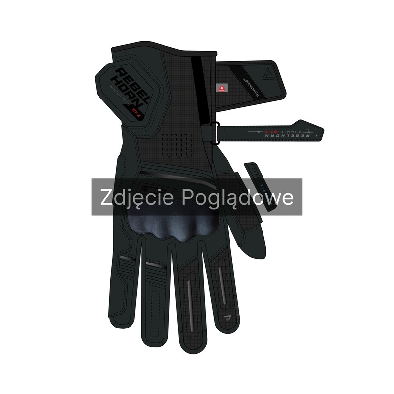 RĘKAWICE SKÓRZANO-TEKSTYLNE REBELHORN SUMMIT WINTER WP BLACK 