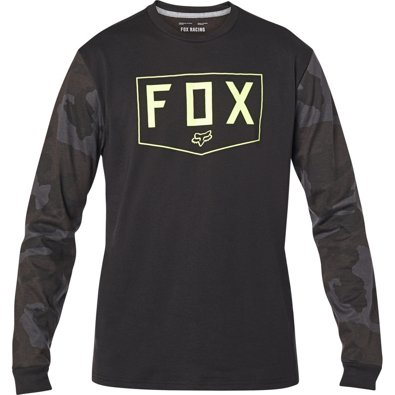KOSZULKA FOX Z DŁUGIM RĘKAWEM SHIELD TECH BLACK CAMO  ENDURO CROSS