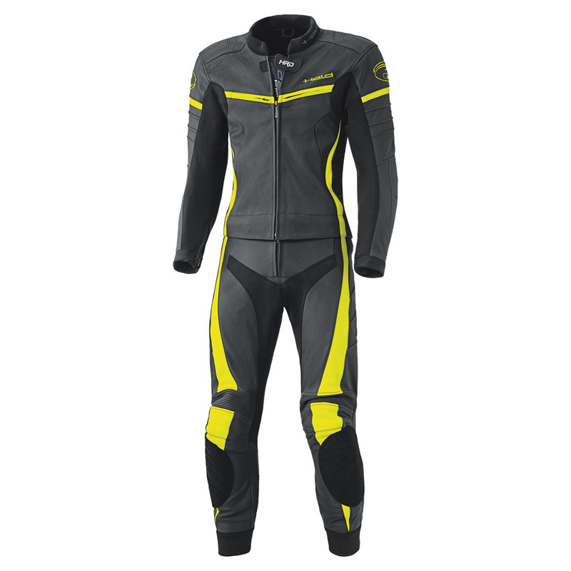 KOMBINEZON SKÓRZANY HELD SPIRE BLACK/FLUO YELLOW 