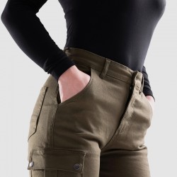 SPODNIE JEANS OZONE JANE LADY JOGGER FIT OLIVE W26L30
