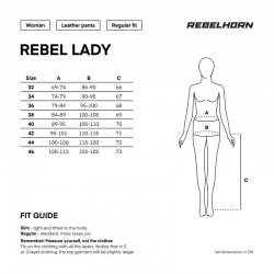 SPODNIE SKÓRZANE REBELHORN REBEL LADY BLACK/FLO RED/WHITE 