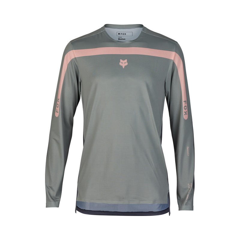 KOSZULKA ROWEROWA Z DŁUGIM RĘKAWEM FOX FLEXAIR AVIATION RACE GREY VINTAGE  ENDURO CROSS