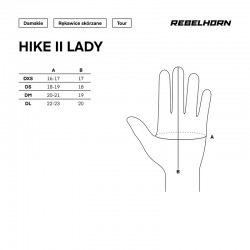 RĘKAWICE SKÓRZANE REBELHORN HIKE II LADY BLACK 