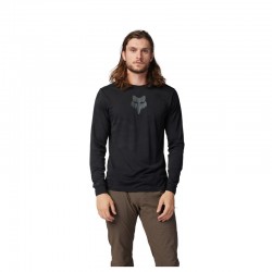 KOSZULKA ROWEROWA Z DŁUGIM RĘKAWEM FOX RANGER TRU DRI BLACK  ENDURO CROSS