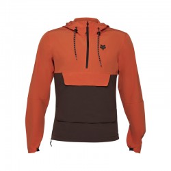 BLUZA ROWEROWA Z KAPTUREM FOX RANGER WIND PULLOVER ATOMIC ORANGE  ENDURO CROSS