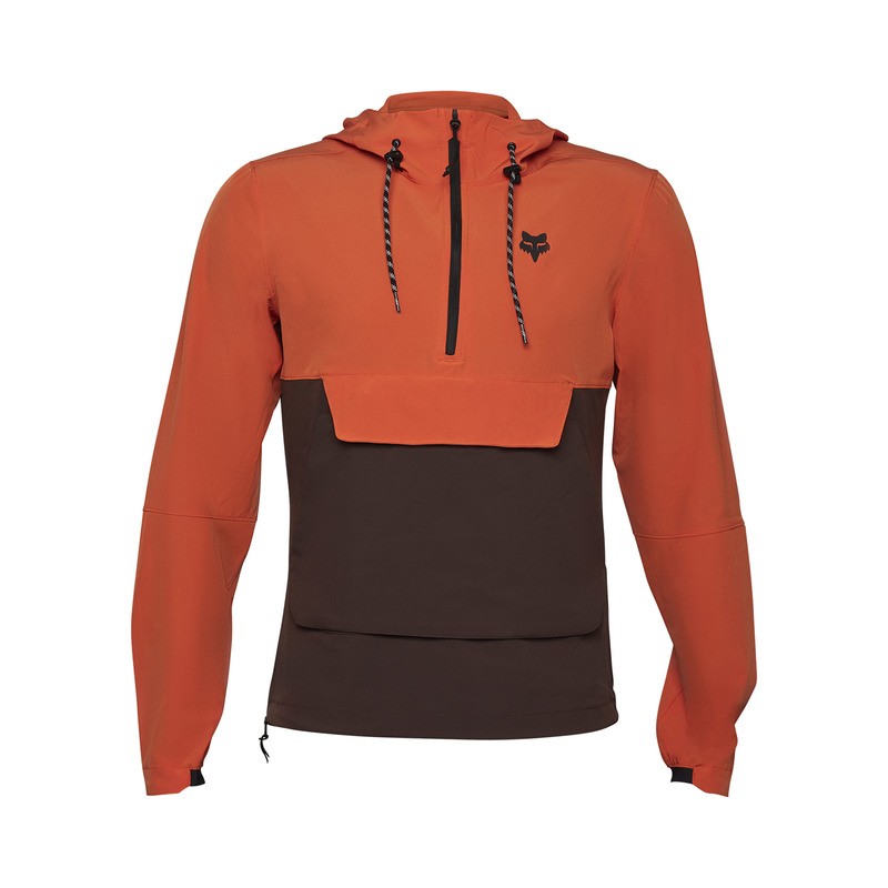 BLUZA ROWEROWA Z KAPTUREM FOX RANGER WIND PULLOVER ATOMIC ORANGE ENDURO CROSS BLUZA ROWEROWA Z KAPTUREM FOX RANGER WIND PULLOVER ATOMIC ORANGE ENDURO CROSS