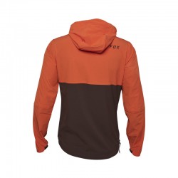 BLUZA ROWEROWA Z KAPTUREM FOX RANGER WIND PULLOVER ATOMIC ORANGE  ENDURO CROSS